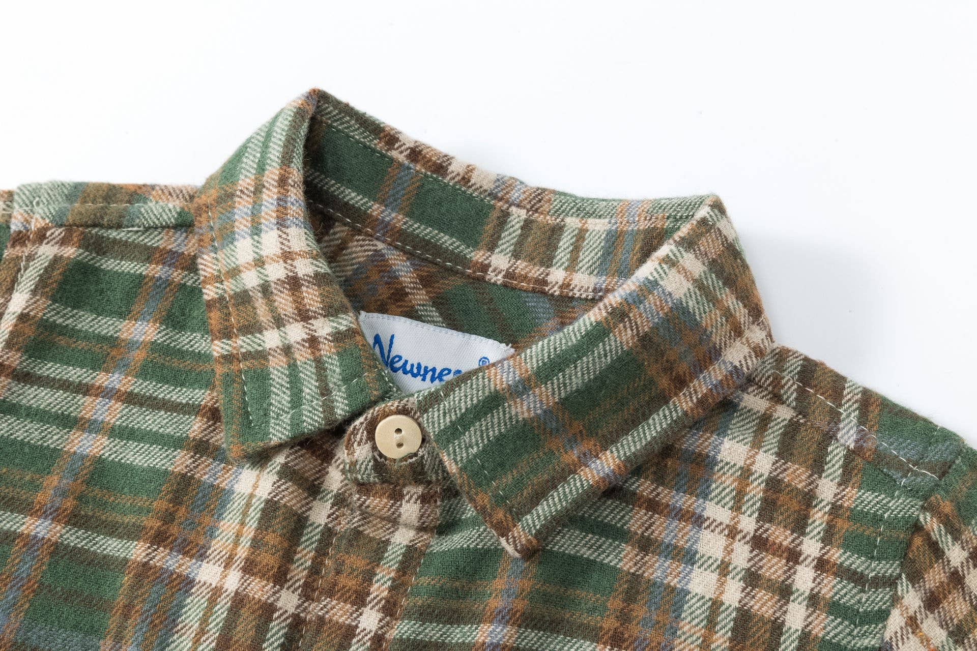 Newness Kids - Wholesale Overhemd met knopen - Kinderen - Babyjongens overhemd met lange mouwen en groen geruit patroon BBI950133