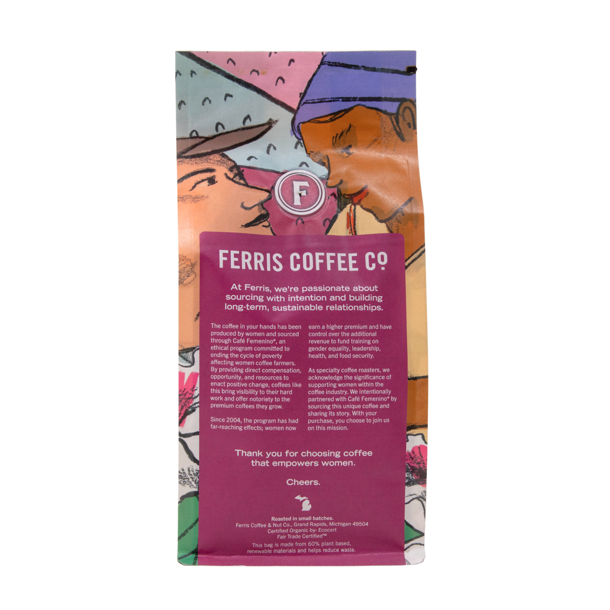 Ferris Coffee & Nut Co. - Wholesale Coffee Beans - Colombia FTO Cafe Femenino (Whole Bean) 10 oz.12