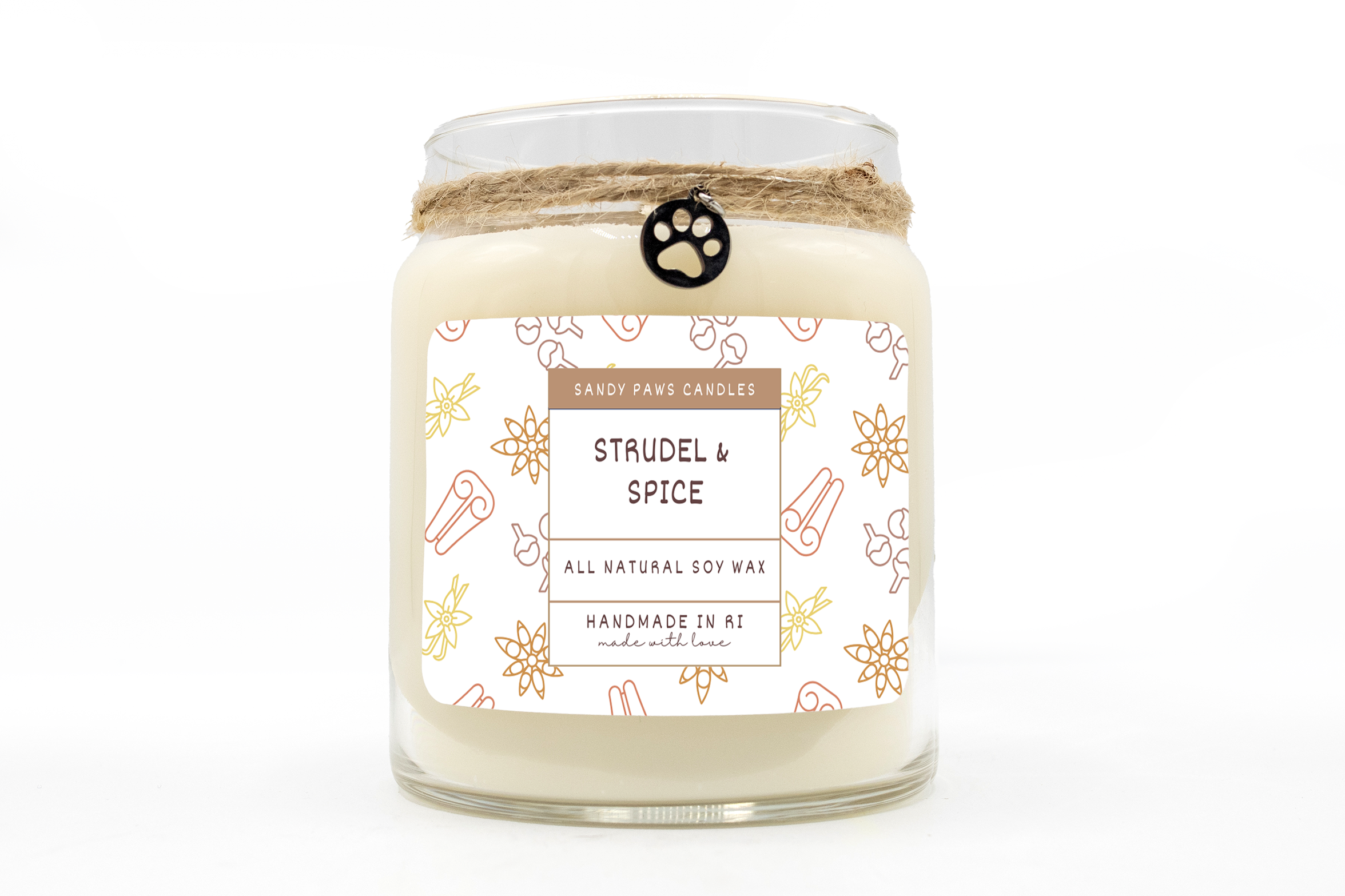 Sandy Paws Candles - Wholesale Jar/Filled Candle - Strudel and Spice Soy Wax Candle - paraffin-free0