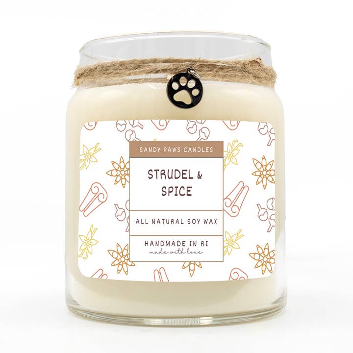 Sandy Paws Candles - Wholesale Jar/Filled Candle - Strudel and Spice Soy Wax Candle - paraffin-free0