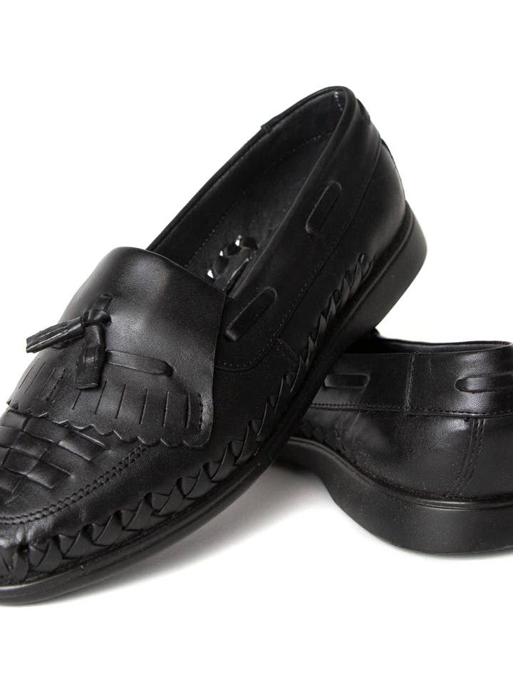 Men's Huarache Mexican Sandals - Don Memo Black for wholesale by SIDREY