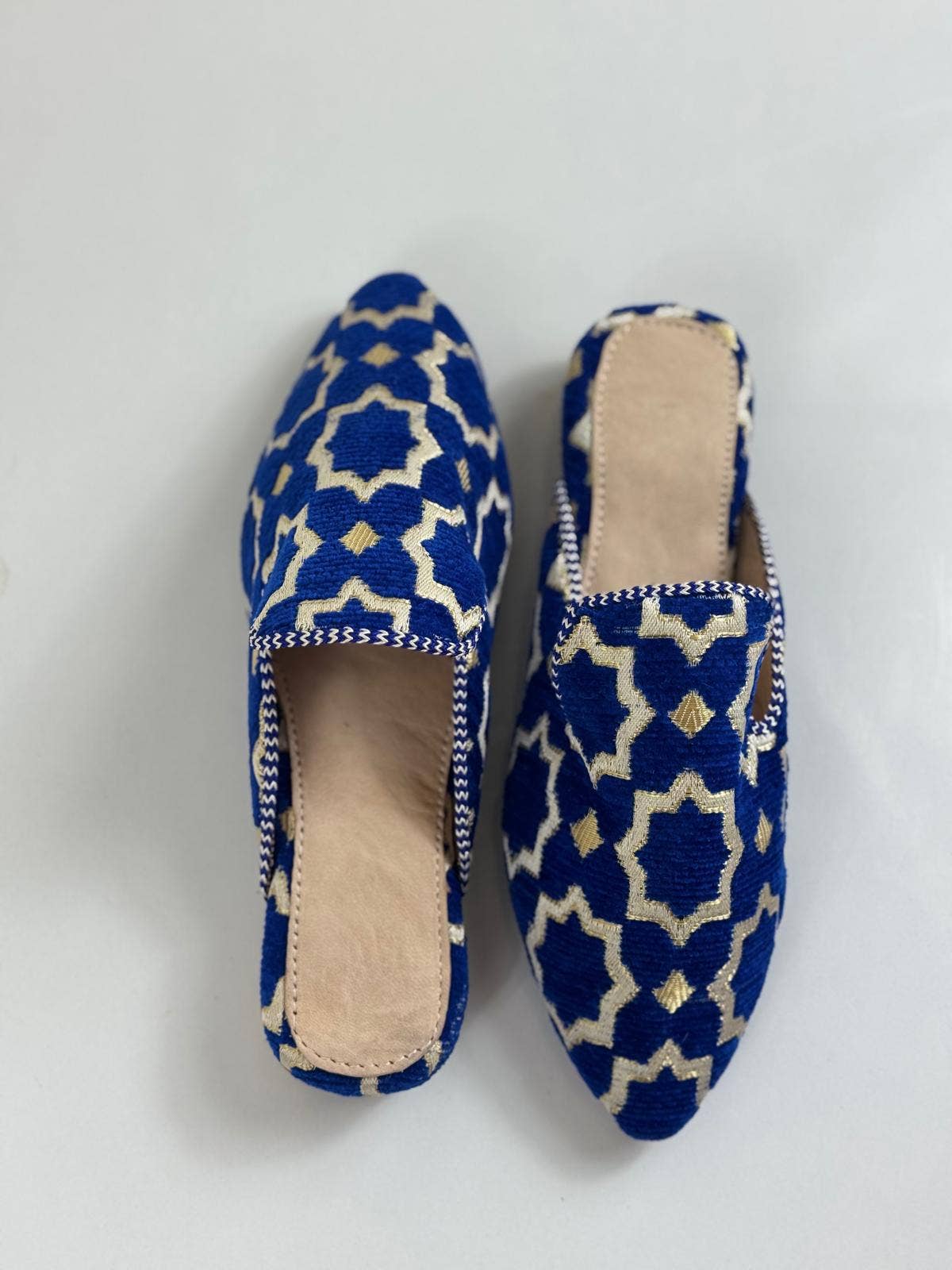 Melecraft – wholesale Mules – Women’s – Wholesale Moroccan Slippers - Handmade Blue Boho Mules1
