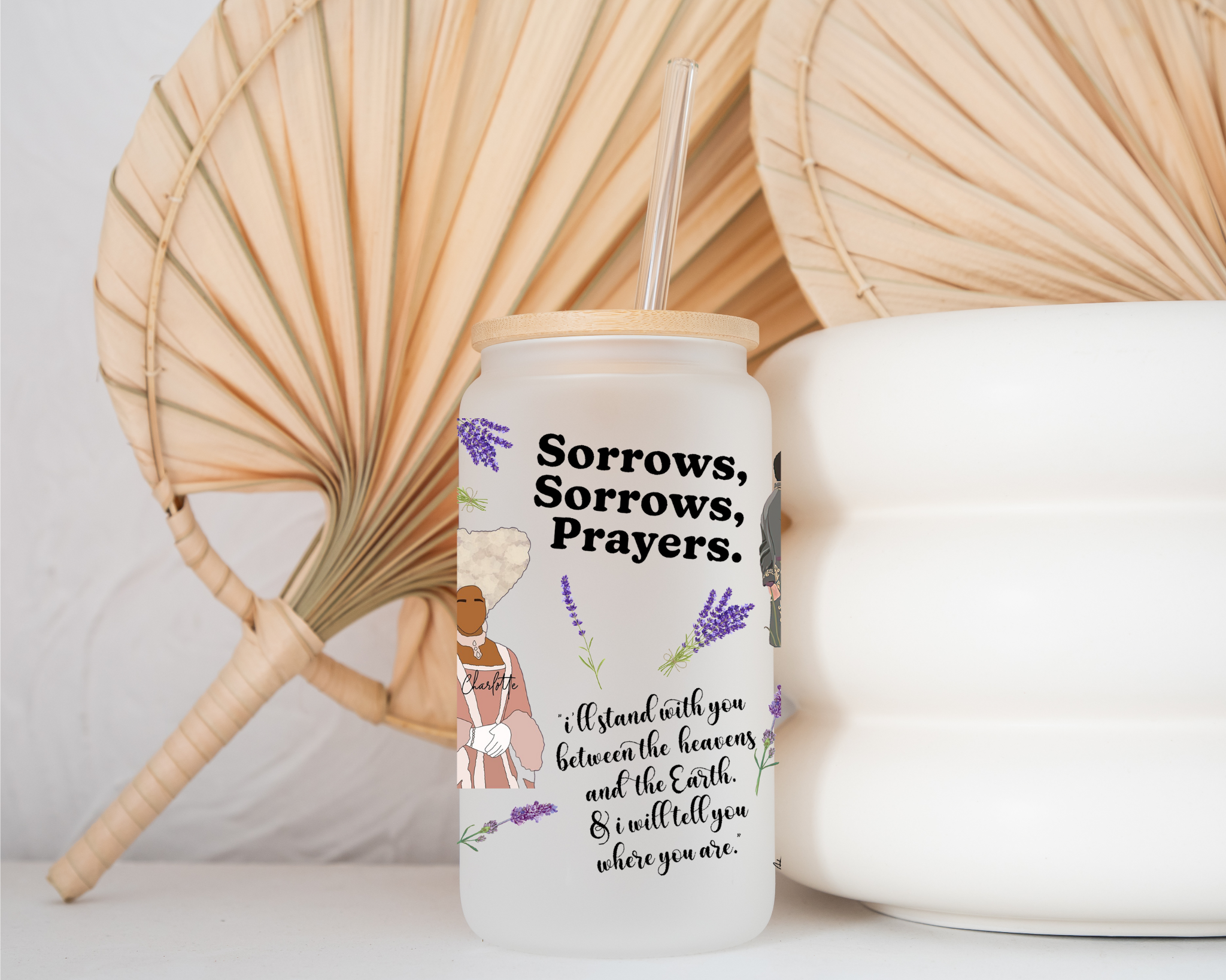 The Gift Genie LLC – wholesale Drinking glass/cup – Sorrows, Sorrows, Prayers - Glass Tumbler1