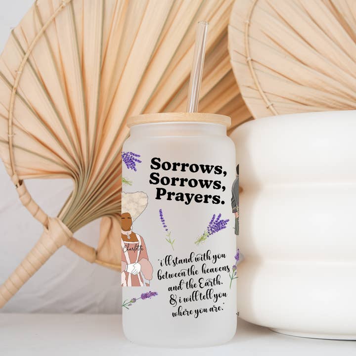 The Gift Genie LLC – wholesale Drinking glass/cup – Sorrows, Sorrows, Prayers - Glass Tumbler1