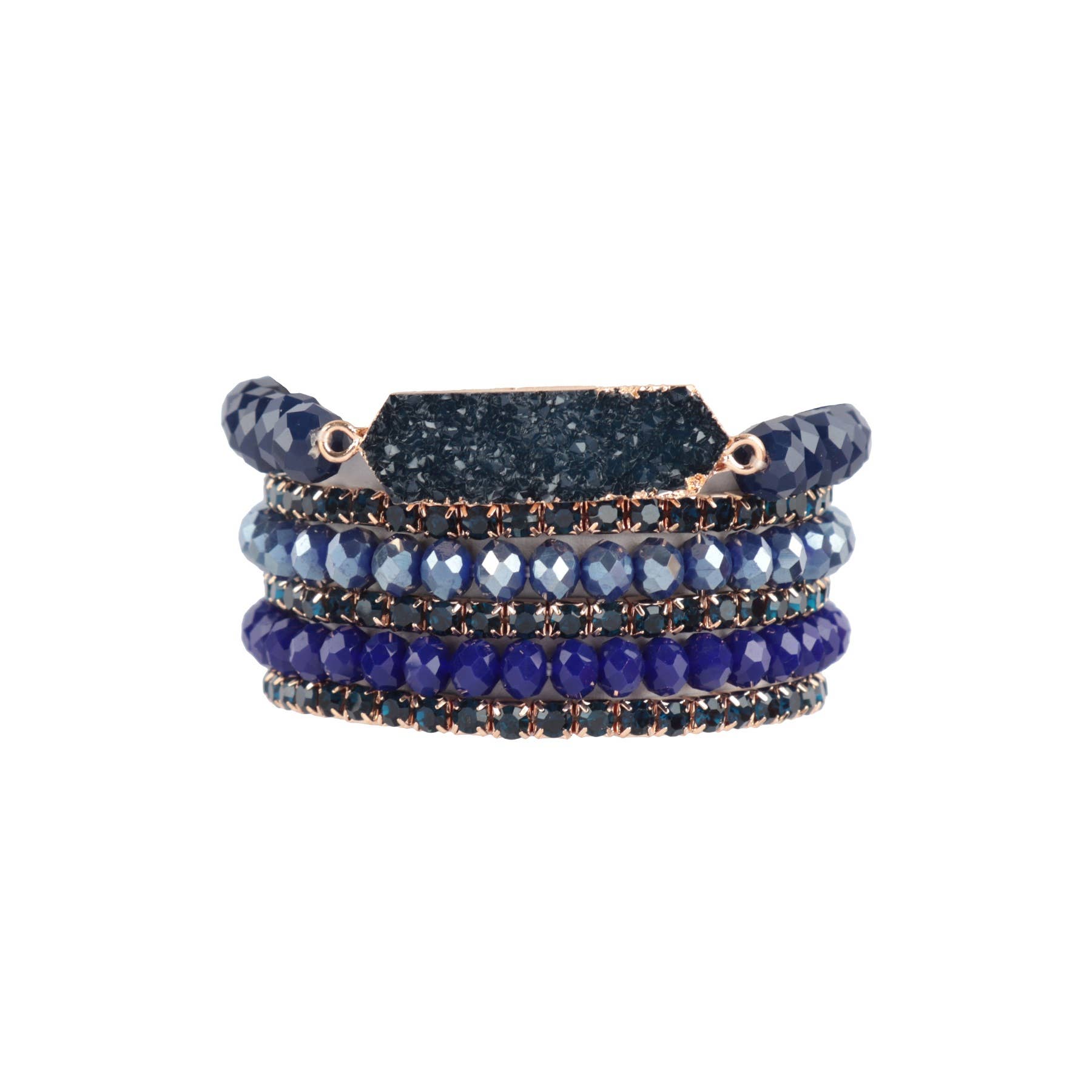 MYS Wholesale Inc - Wholesale Jewelry Set - Druzy Rhinestone Rondelle Beads Mix Stackable Bracelet Set7
