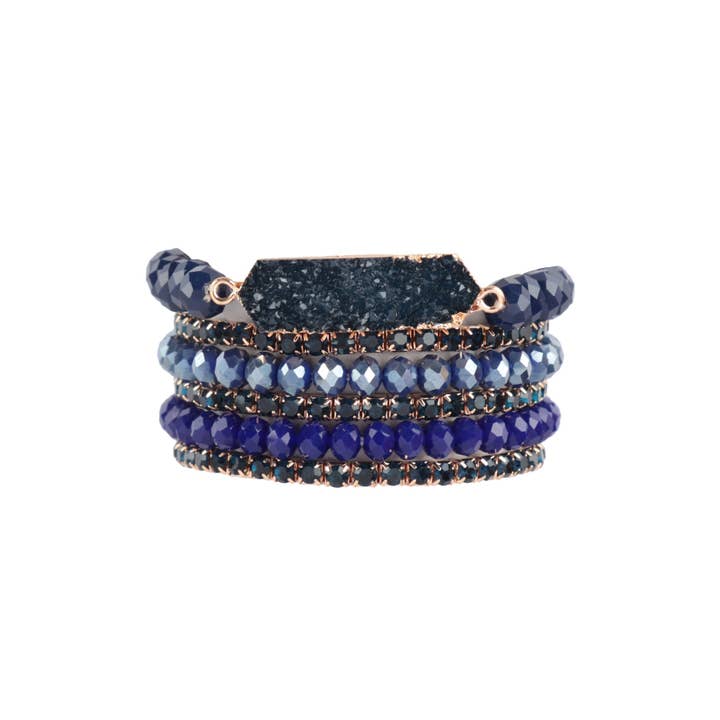 MYS Wholesale Inc - Wholesale Jewelry Set - Druzy Rhinestone Rondelle Beads Mix Stackable Bracelet Set7