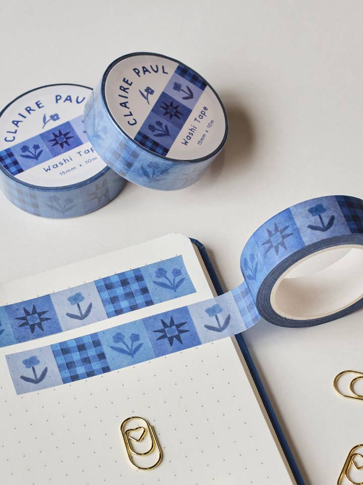 Inky Floral Washi Tape for wholesale by Claire Paul