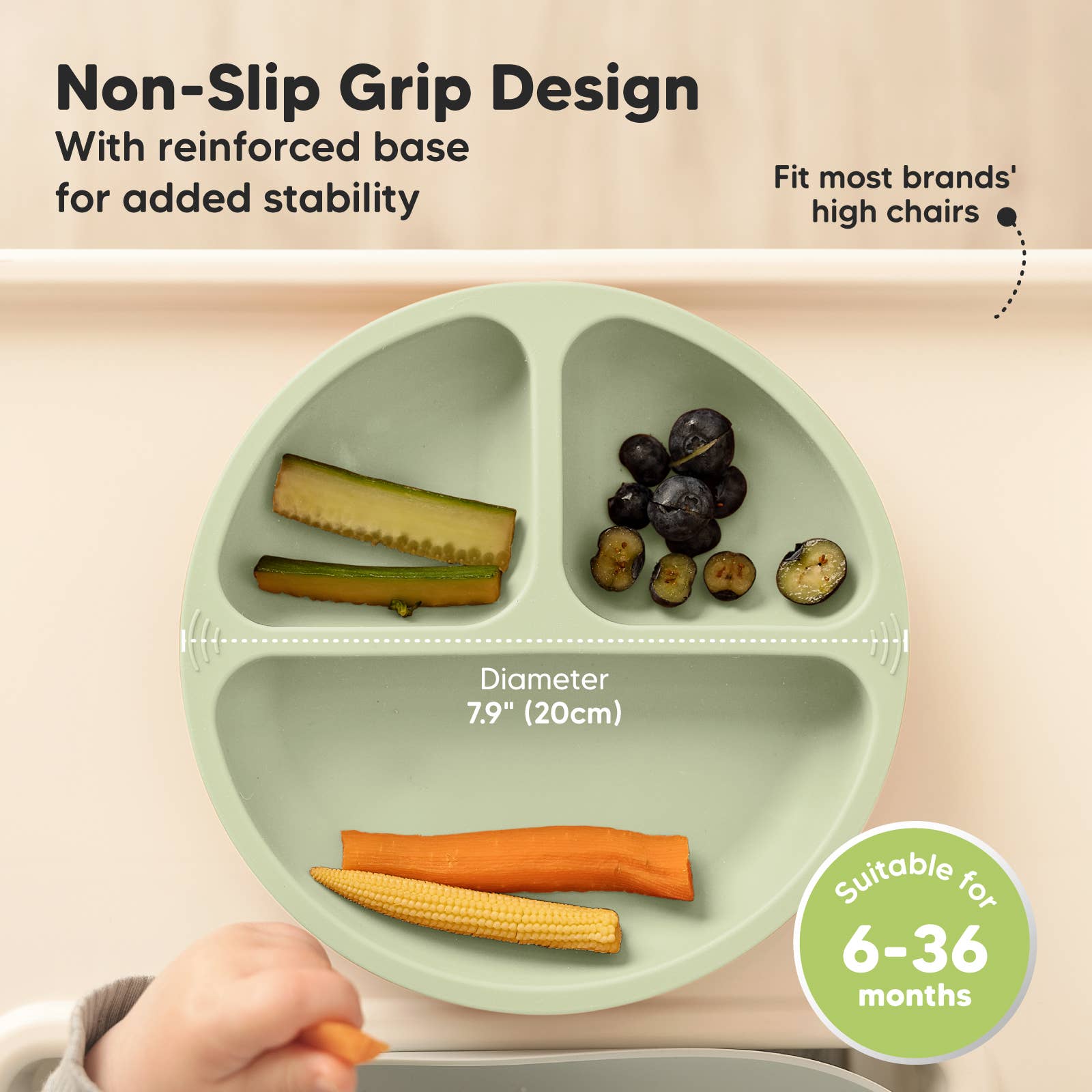 Sage 3-Pack Prep Suction Plates for Baby, BPA-Free Silicone Plate for wholesale on Faire3