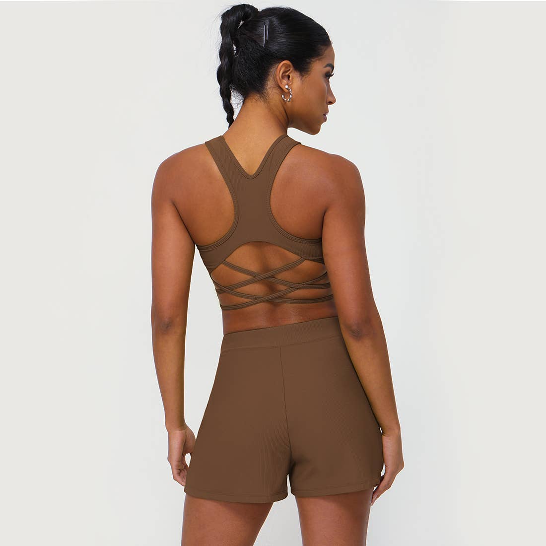 Sodalemon - Wholesale Activewear Set - Women's - Full Coverage High Intensity Sports Bra & Drawstring Shorts10