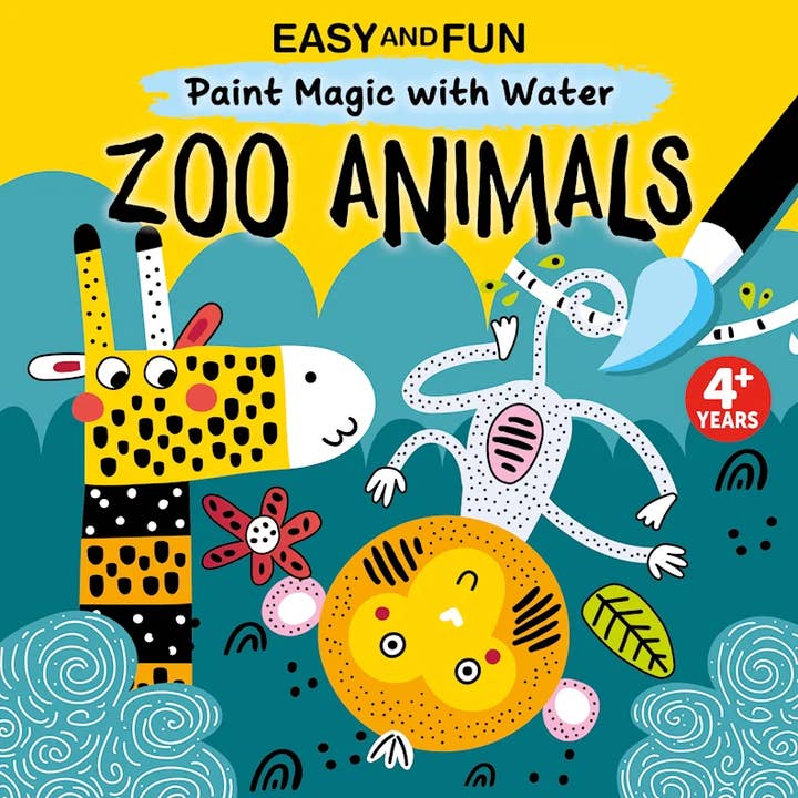 Wellspring - Wholesale Coloring Book - Kids & Baby - Painting Book - Paint Magic with Water: Zoo Animals