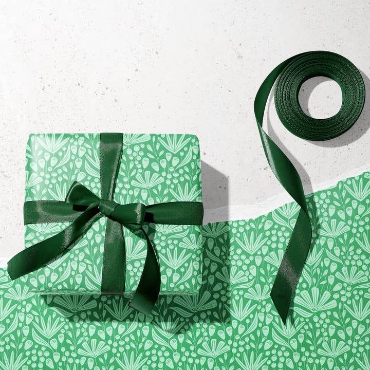Paint it Green Wrapping Paper –Botanical Gift Wrap (1 Sheet) for wholesale by Rebecca Jane Woolbright