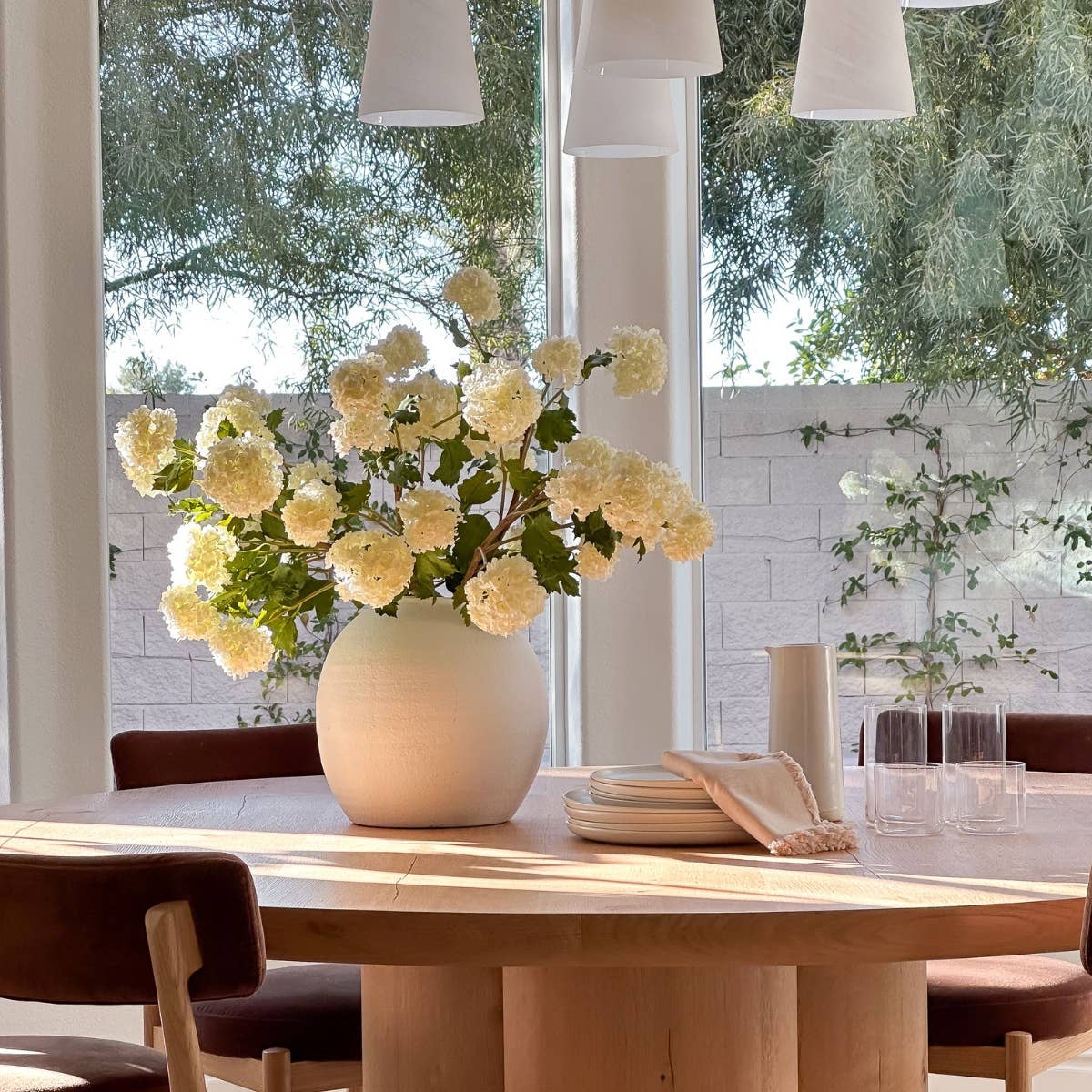 Afloral - Wholesale Artificial Flowers - Faux Snowball Hydrangea in Crisp White - 43.5"4