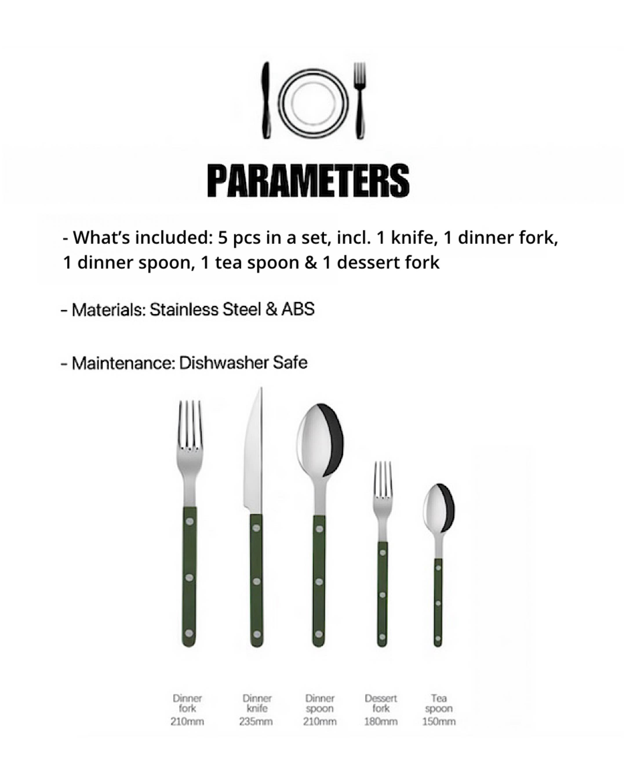 INSPECIAL HOME - Vente Set de couverts - Ensemble de 5 couverts rétro français élégants en argent.2