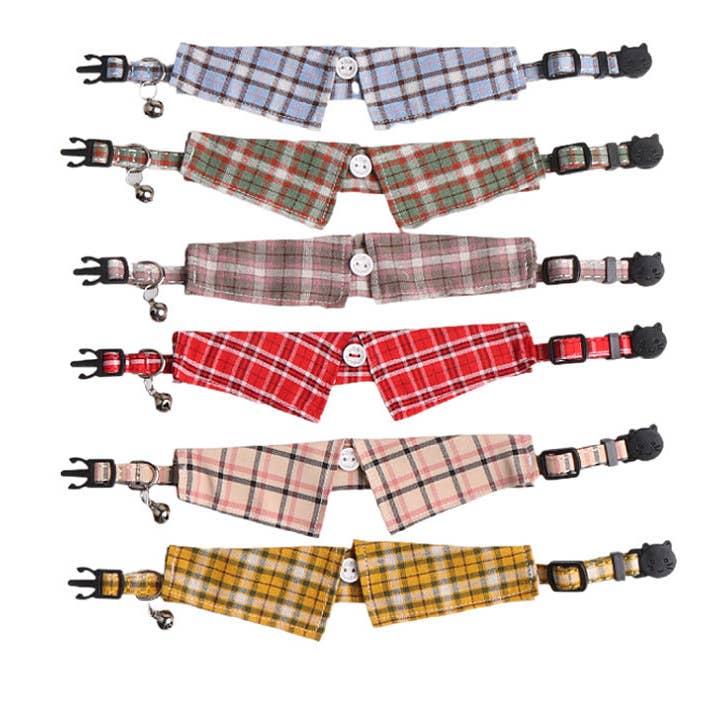 Cheerhunting - Wholesale Pet collar – Cat - Mokka - Plaid Cat Collar with Bell6
