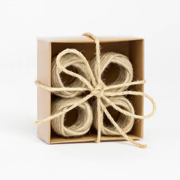 Fennco Styles - Wholesale Napkin ring - Ivory Braided Jute Burlap Napkin Ring2