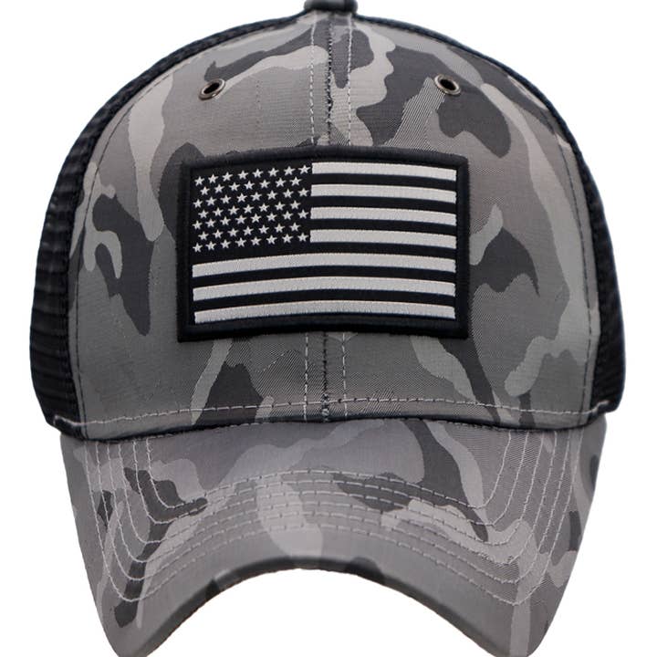 Cap Zone - Wholesale Trucker Hat - Unisex - American Flag Camo Mesh Trucker Hat16