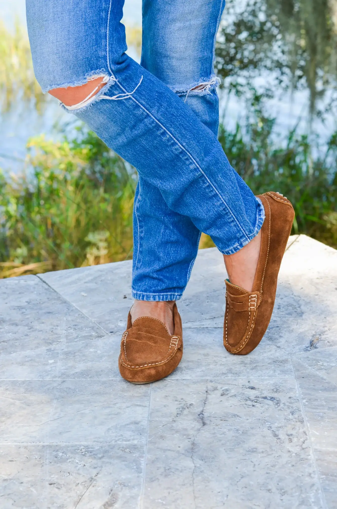 Charleston Shoe Co. - Wholesale Loafers - Women's - Daydream Core -Suede Driving Moccasin Loafer 8