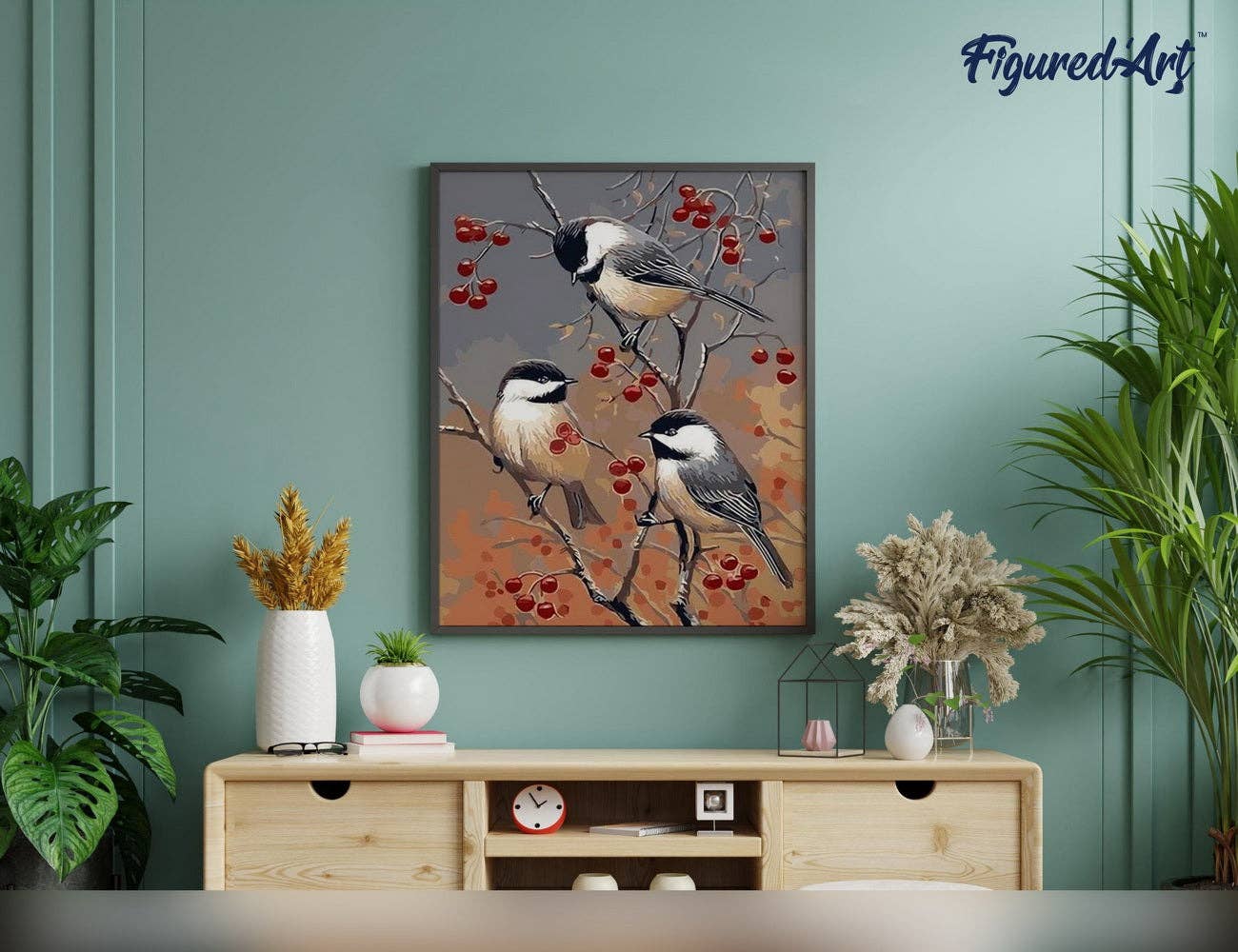 Figured'Art - Wholesale DIY Craft Kit - Paint by numbers Birds and Fruit Tree3