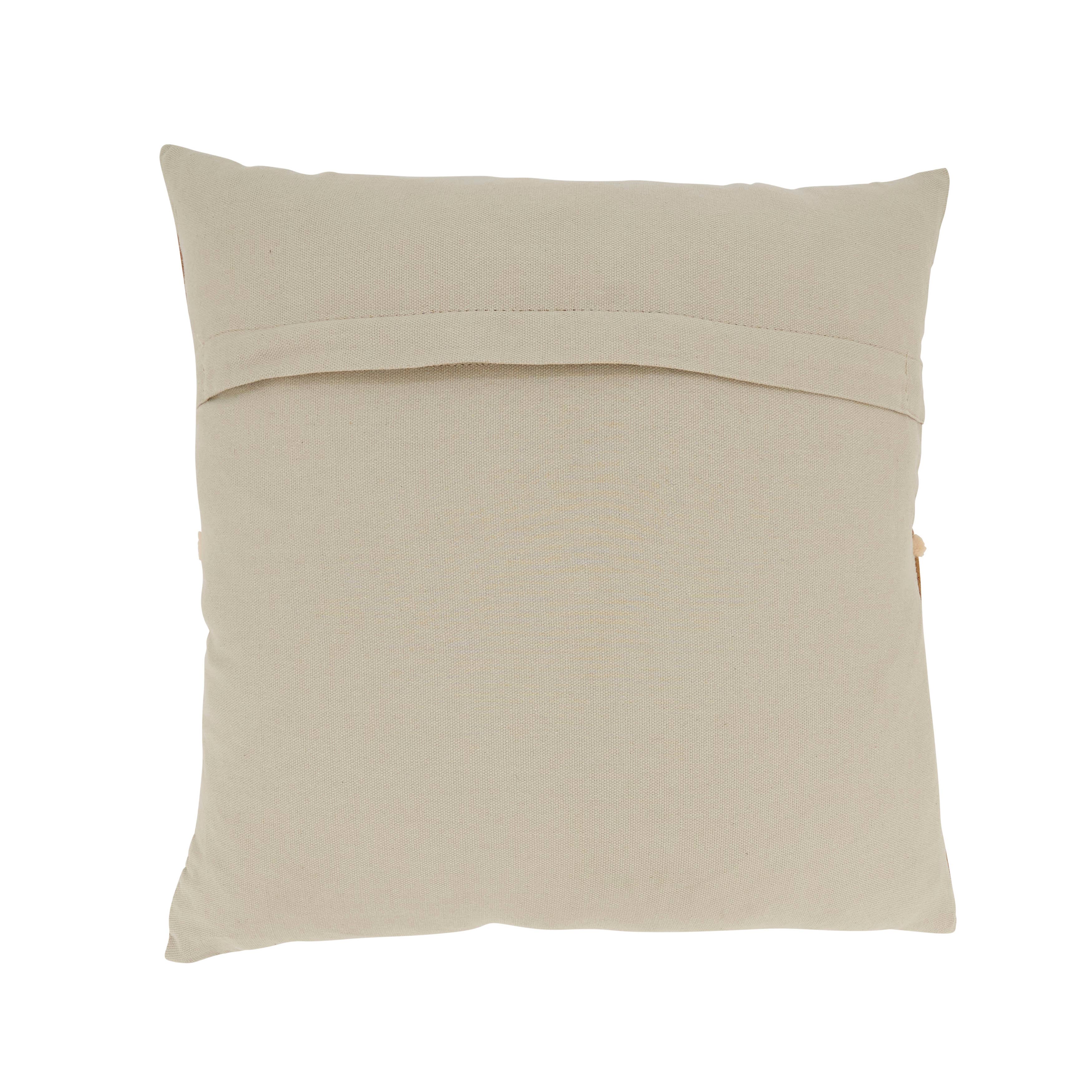 Camel Distinctive Patchwork Leather Pillow for wholesale on Faire1