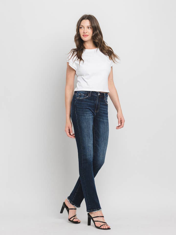 DAY DREAM HIGH RISE LONG SLIM STRAIGHT JEANS LV1258 for wholesale on Faire