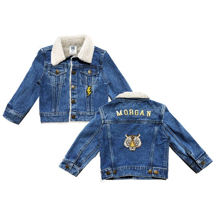 PATCHYTIGER – Großhandel Jeansjacke – Kinder – Maßgeschneiderte Shearling-Jeansjacke für Kinder - Classic Tiger