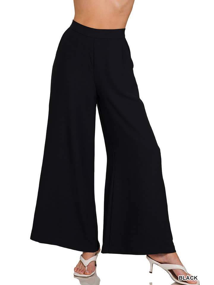 Vanilla Monkey - Wholesale Pants - Women's - Relaxed Fit Elastic Waisted Wide Leg Pants5