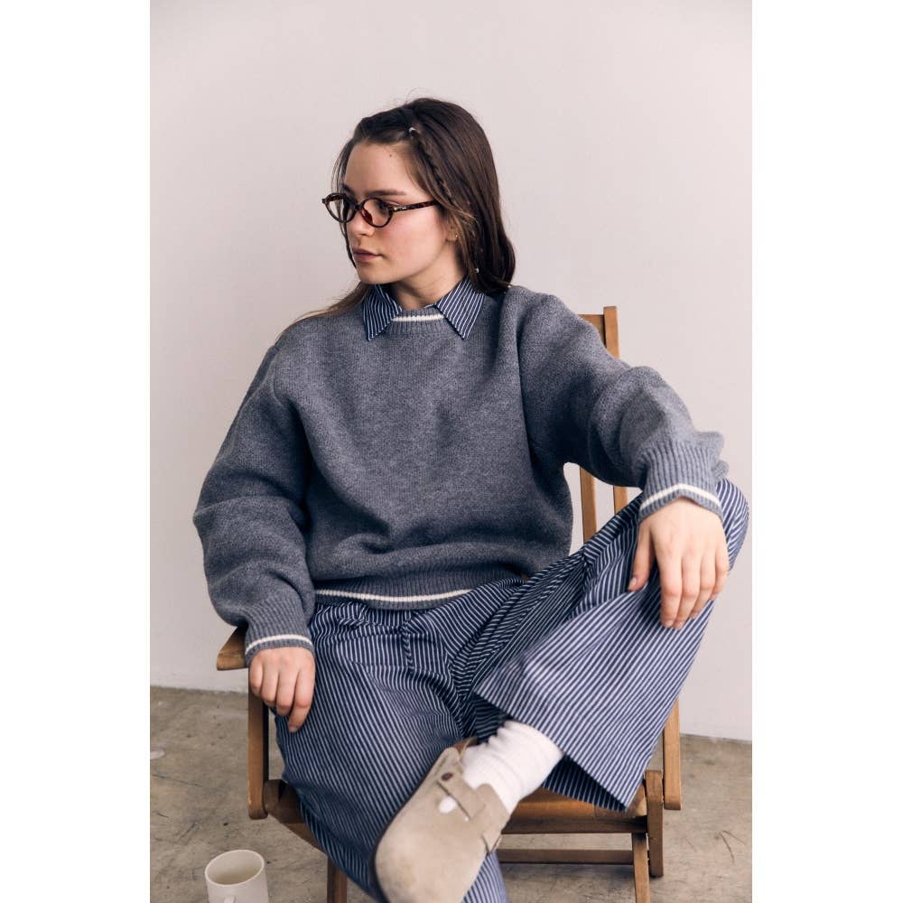 The Blank Lab - Wholesale Knit Sweater - Women's - CONTRAST COLOR SWEATHER TOP (AAB580)9