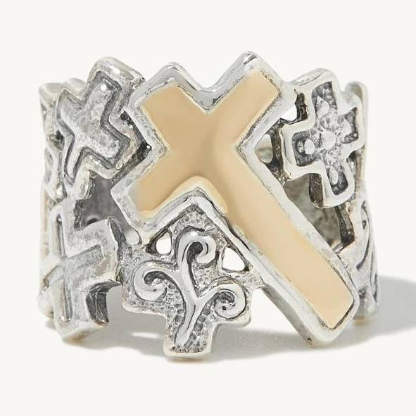 Mary Cross Ring for wholesale by Ideaure Jewelry