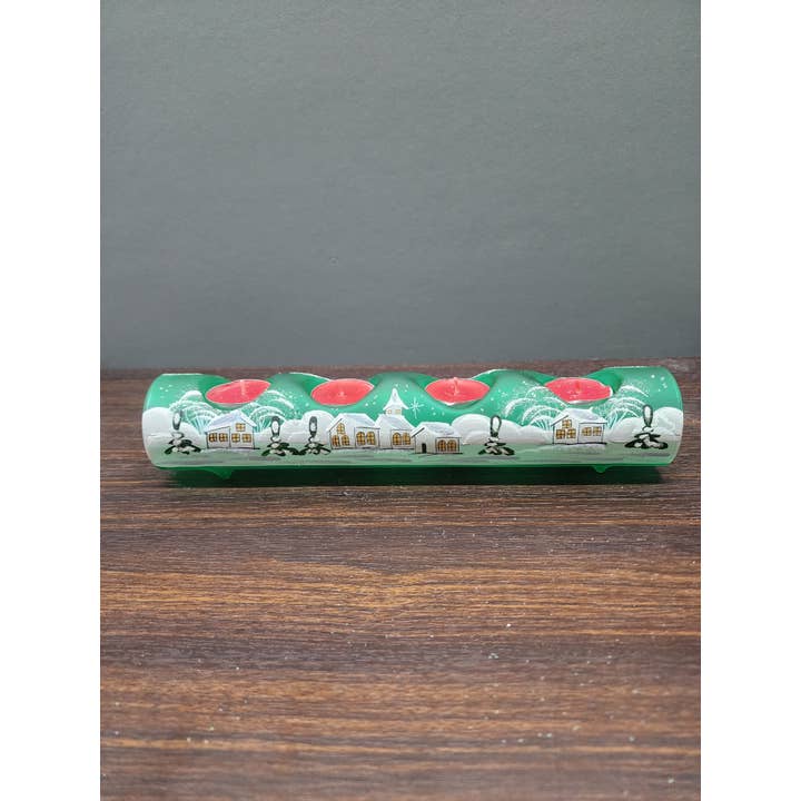 Glass by Iness - Wholesale Candle Holder - White Church In Winter Wonderland Collection - Candle Holder32