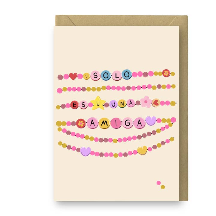 Solo Es Una Amiga – Spanish Greeting Card for wholesale by Side Piece Somedays