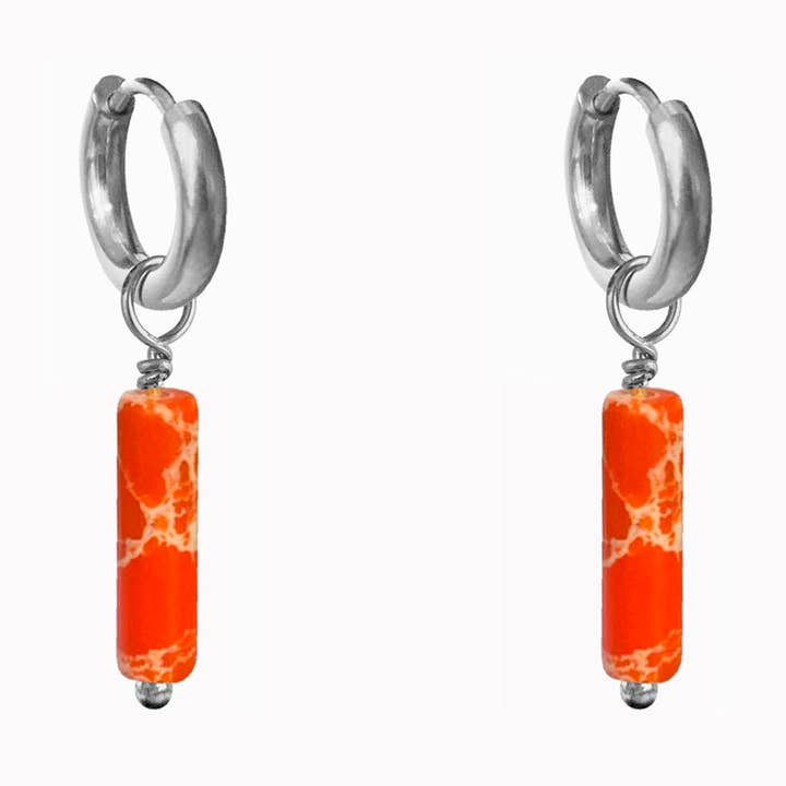 Pendiente Tube Coral Silver para venta al por mayor de Don' aparte