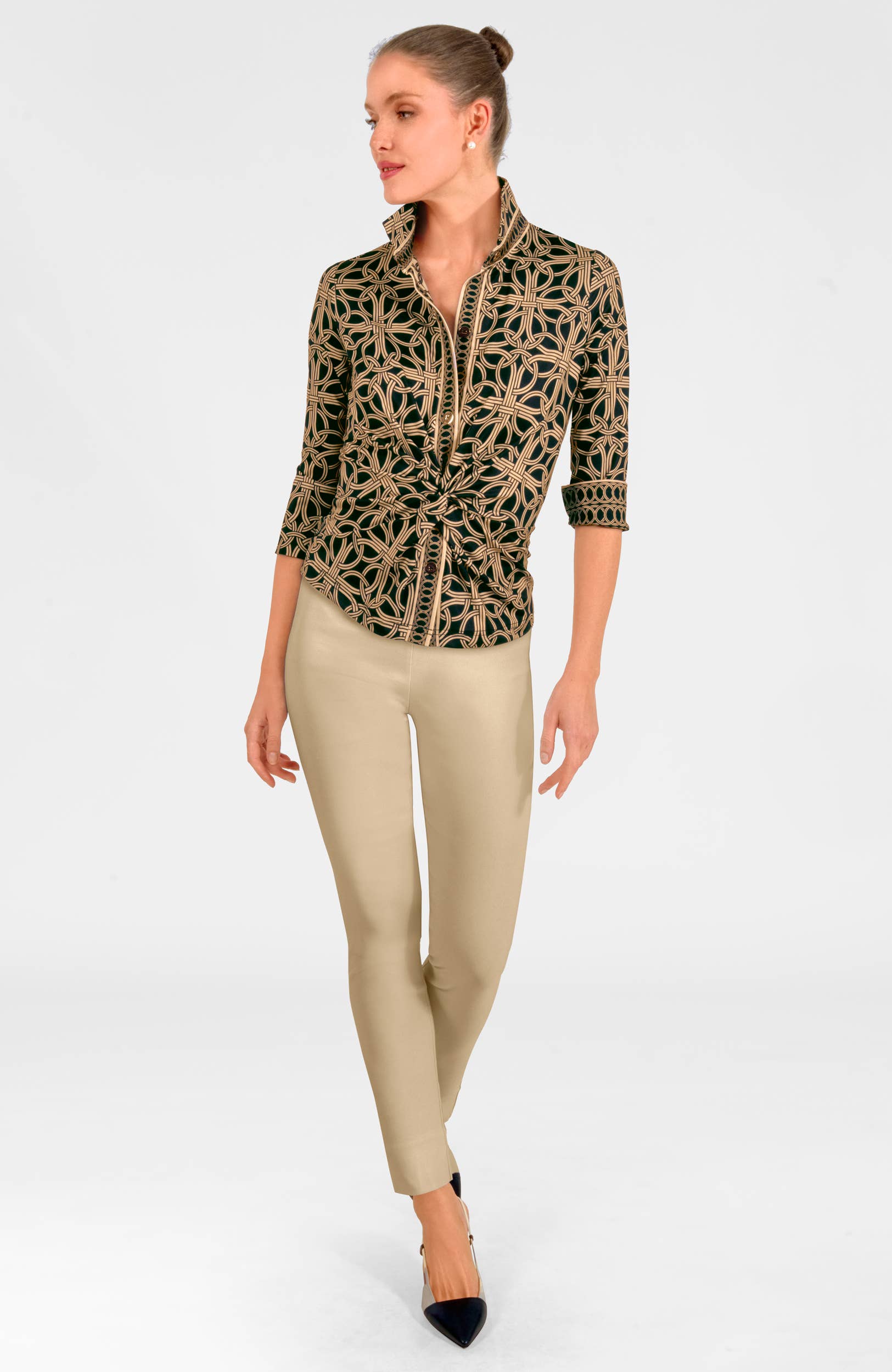 Gretchen Scott LLC – wholesale Buttoned-down shirt – Women's – Twist & Shout Top - Ring Toss13