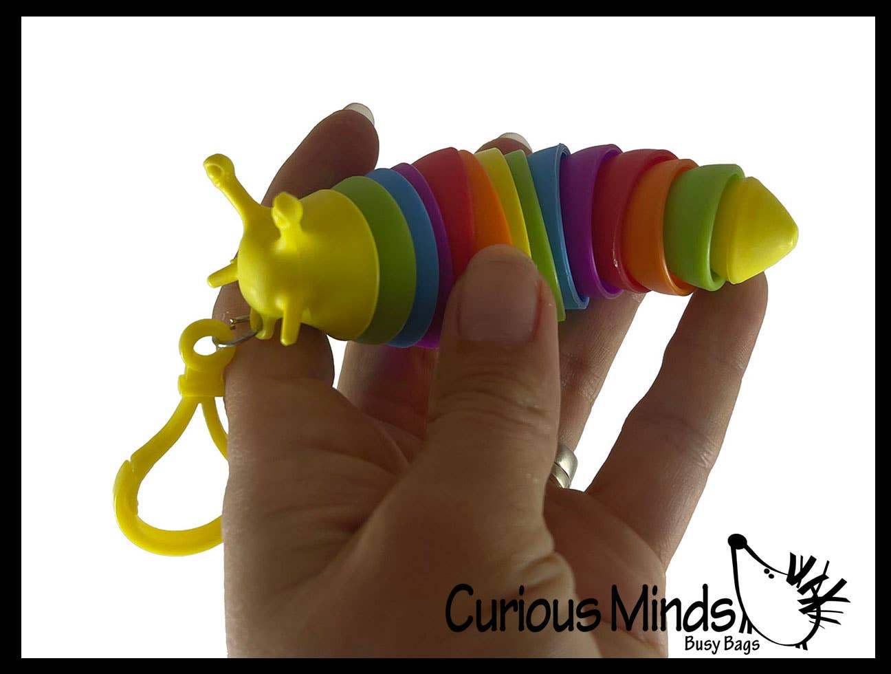 Curious Minds Toys - Wholesale Fidget Toy - Kids - 1 Small Fidget Slug on Clip Articulated Jointed Moving Slug0