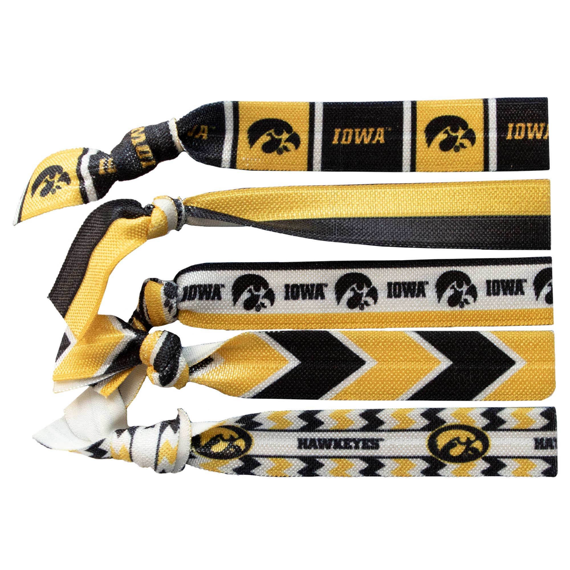 Little Earth Productions - Wholesale Hair Tie - NCAA Iowa Hawkeyes Knotted Hair Tie0