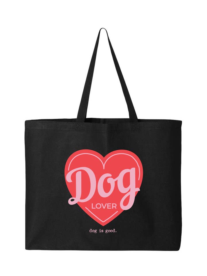 Borsa Cuore Amante dei Cani (Nera) per la vendita all'ingrosso da parte di Dog is Good