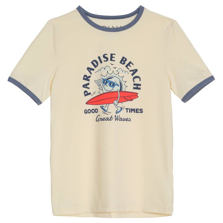 Paradise Beach Ringer Tee for wholesale by PLAYetc