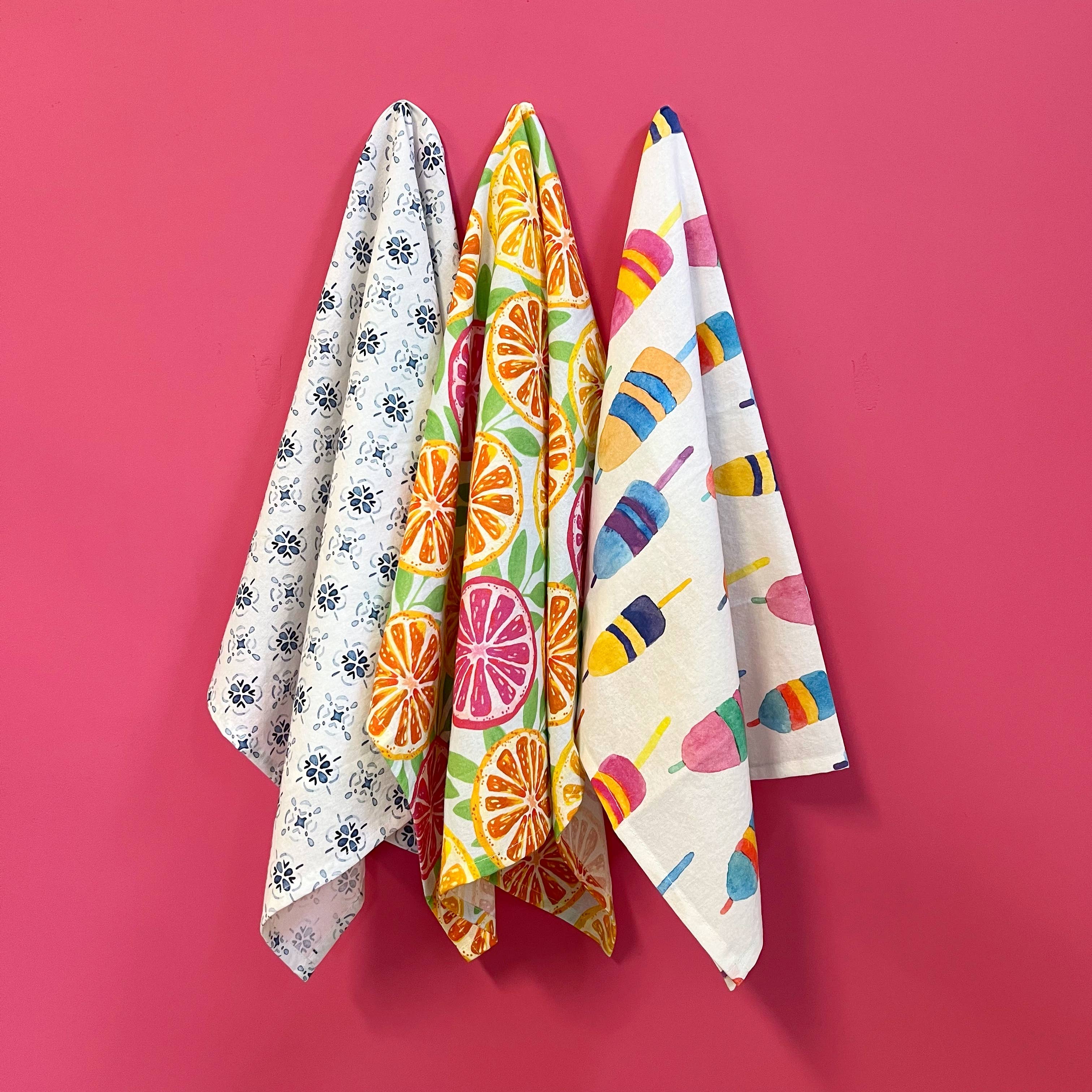 Gert & Co - Wholesale Tea Towel - Colorful Buoys Kitchen Towel | Lobster Buoy Tea Towel3