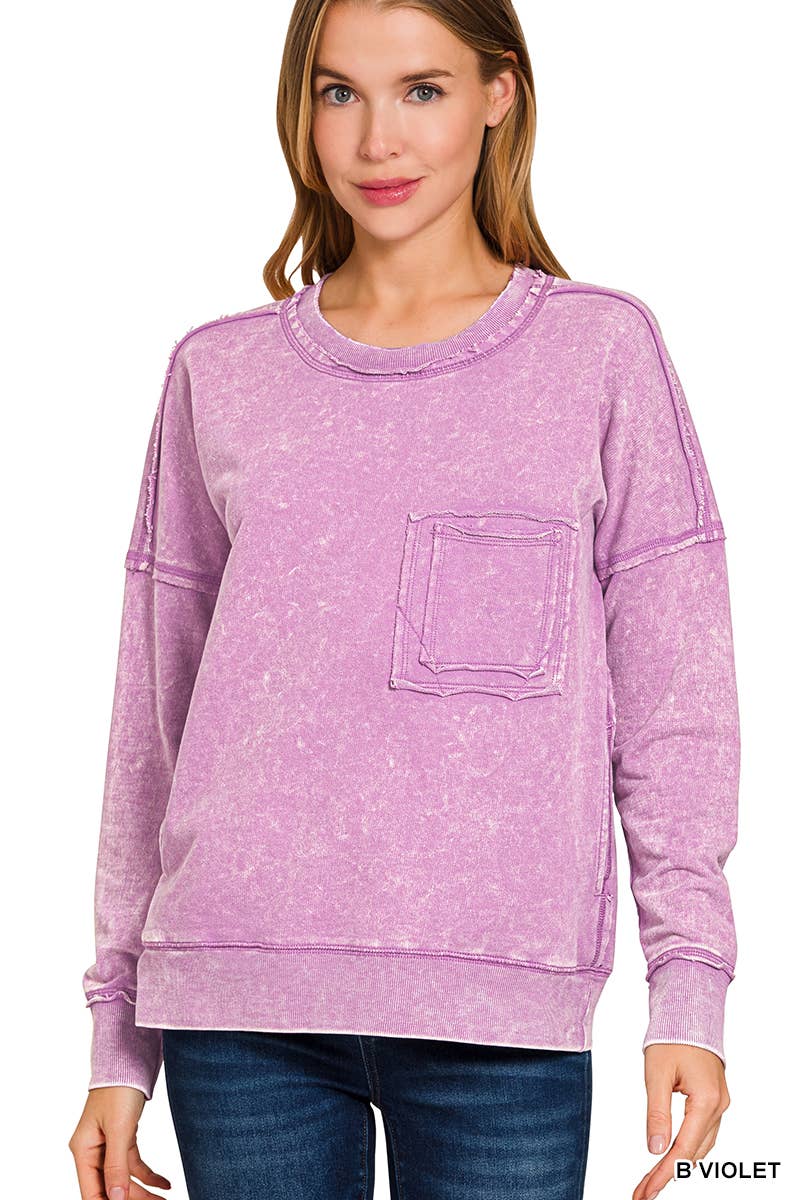 42POPS - Vendita all'ingrosso Felpa - Donna - Pullover in French Terry lavaggio acido.49