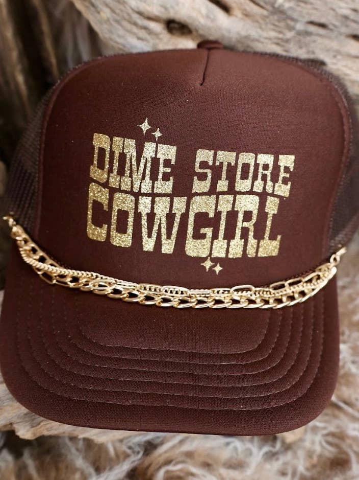 CASQUETTE TRUCKER Dimestore Cowgirl brun/doré pour la vente par Keep it Gypsy