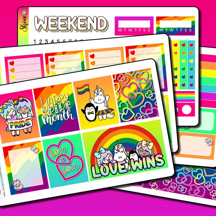 Pride Love - Vertikal Veckostickerkit för wholesale av Shine Sticker Studio
