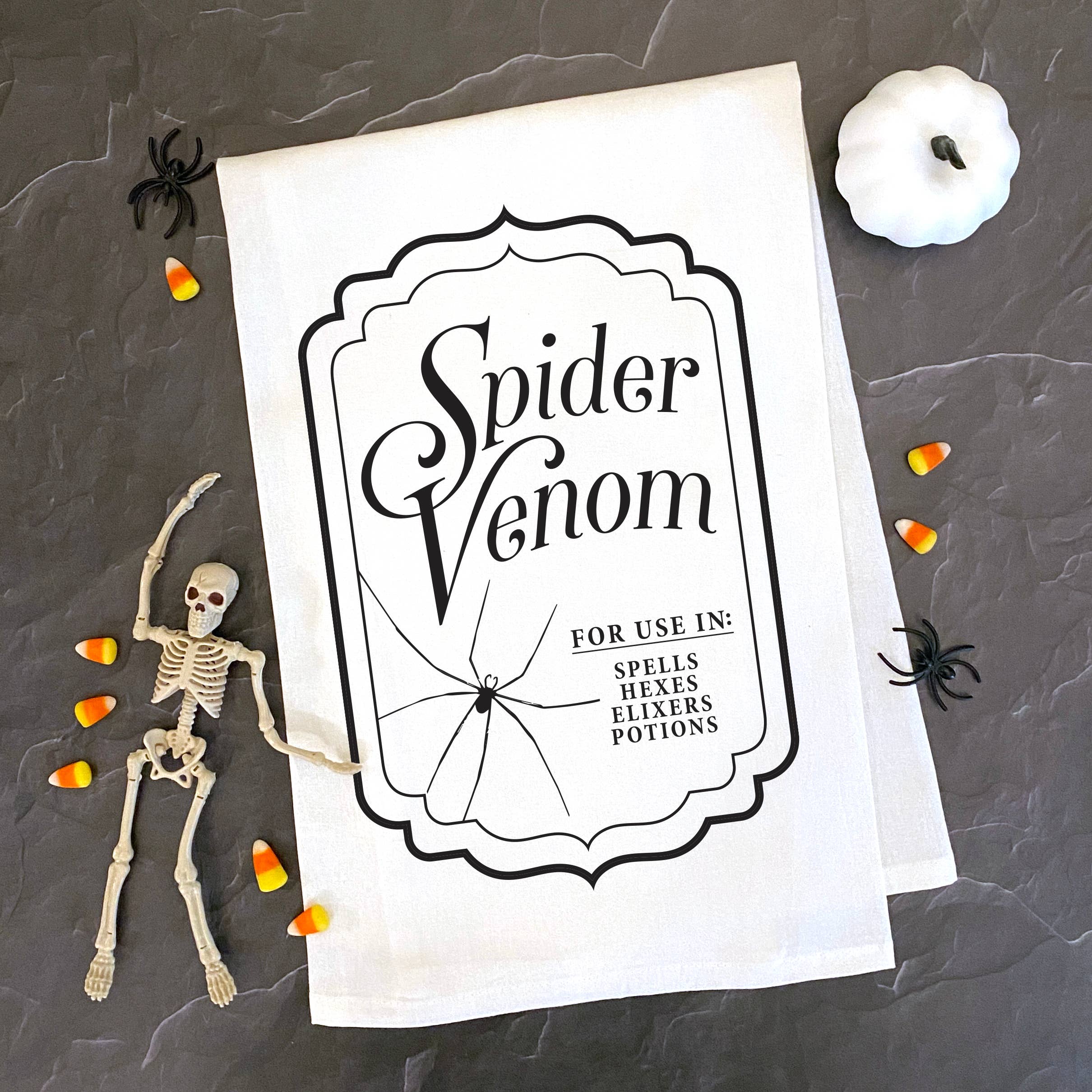RubiaRojo - Wholesale Tea Towel - Spider Venom Vintage Halloween Spooky Kitchen Tea Towel3