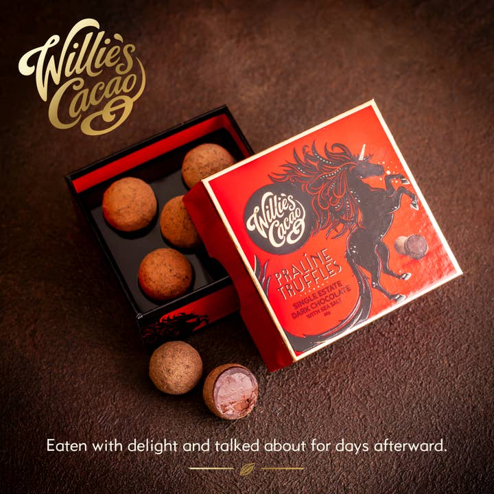Willie's Cacao USA - Wholesale Chocolate Box - Vegan Dark Chocolate Praline Truffles With Sea Salt Gift Box2