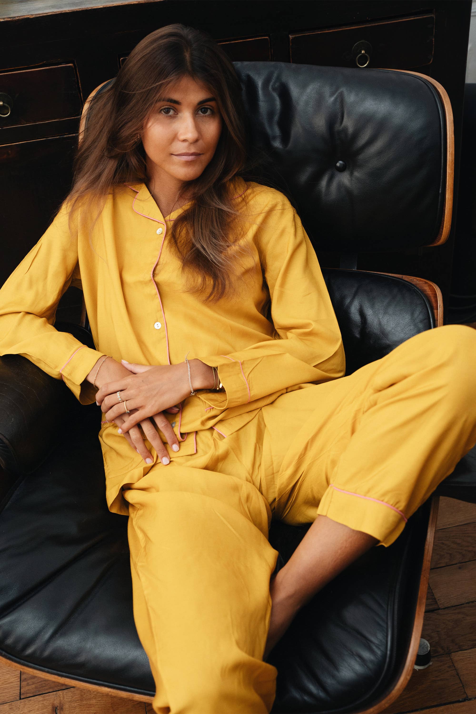 GERMAINE DES PRES - Wholesale Sleepwear Set - Women's - Mustard Camille pyjamas0