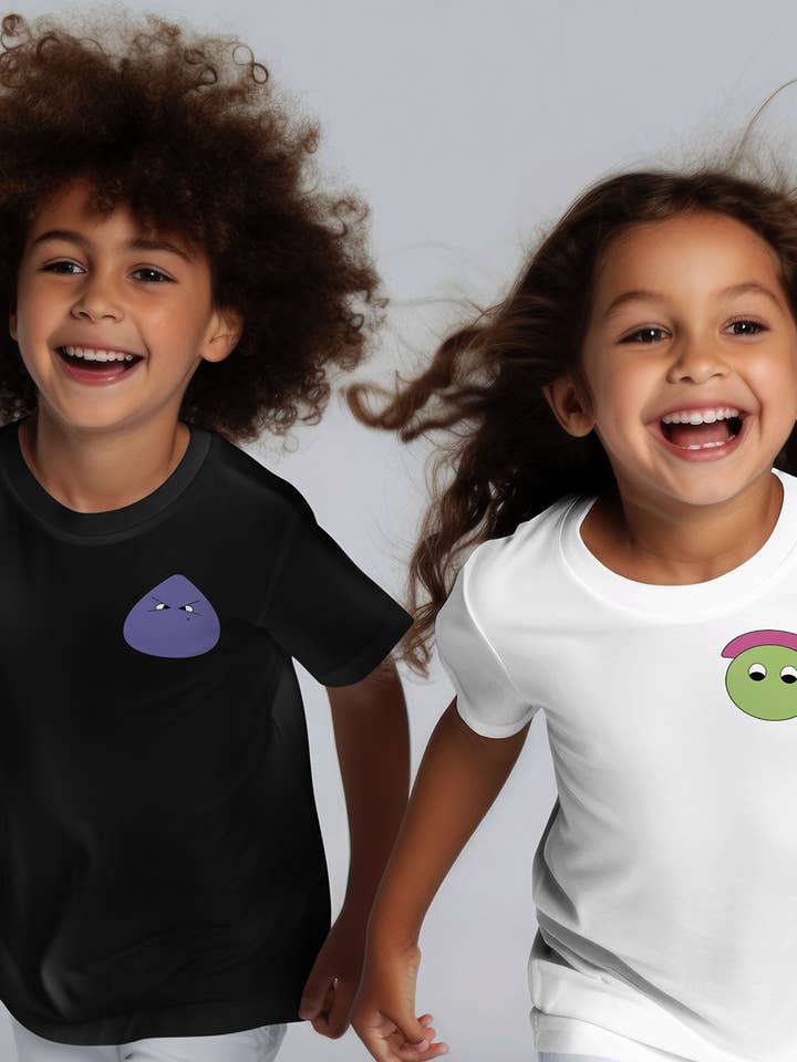 Children's Organic Cotton Character Tee - White for wholesale by Moon Rascals