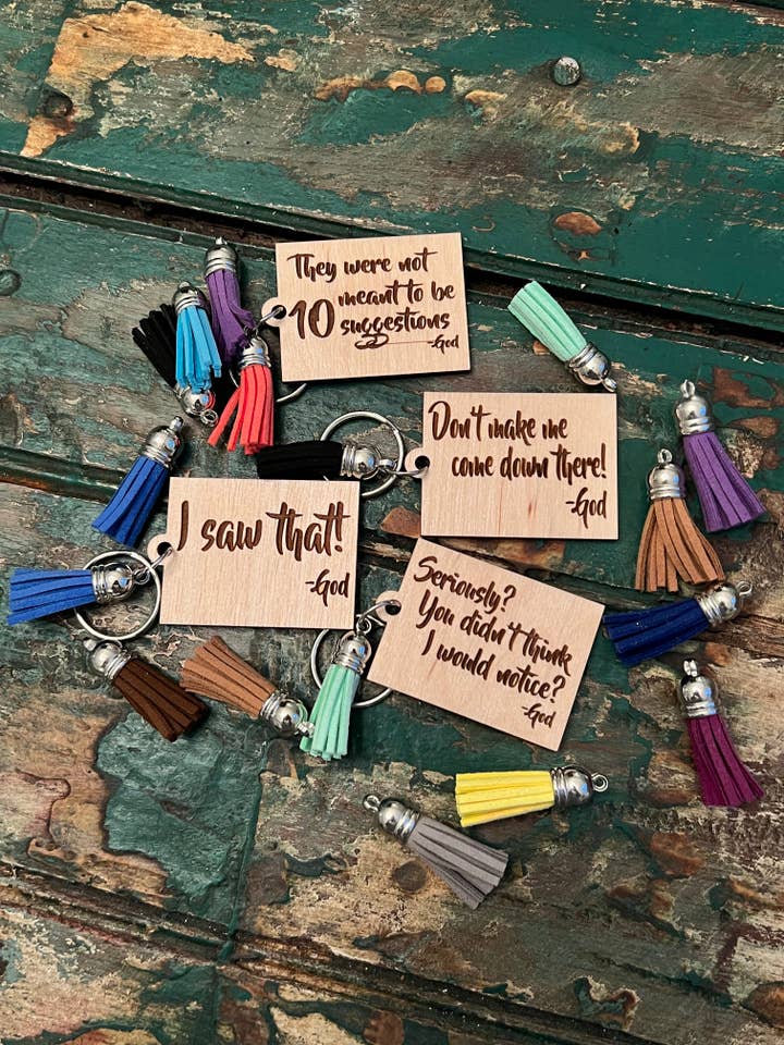 Message from God keychains for wholesale by Suchfungoods