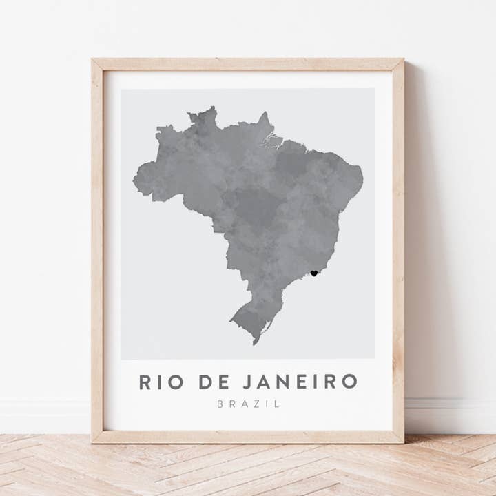 Mappa di Rio de Janeiro, Brasile per la vendita all'ingrosso da parte di Backstory Map Co.