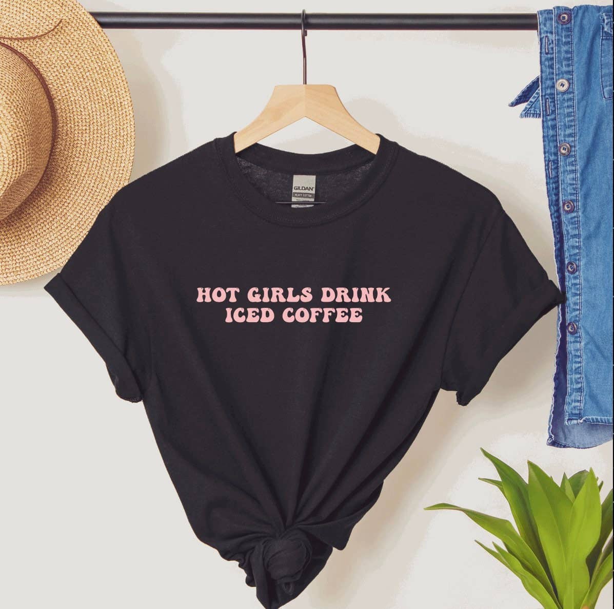 Josie Jade - Wholesale Screen Printed T-Shirt - Women's - Hot Girls Drink Iced Coffee T-Shirt