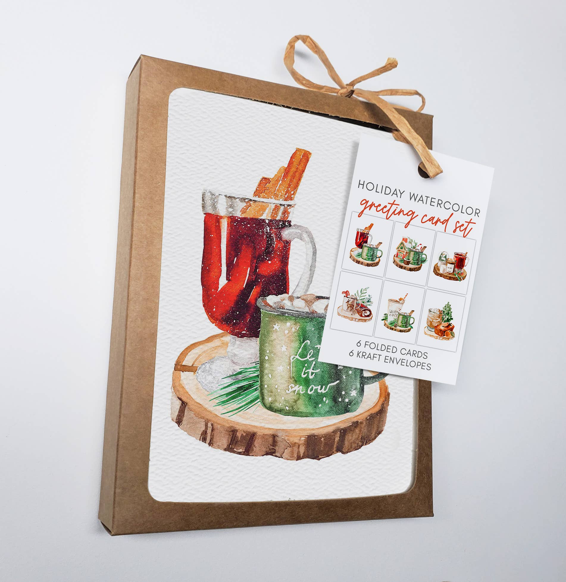 Blue Thistle - Wholesale Season's Greetings Card - Boxed Set of 6 or 12 Holiday Greeting Cards, Blank4