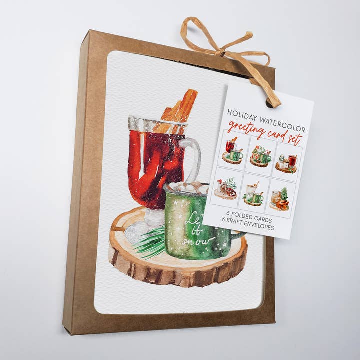 Blue Thistle - Wholesale Season's Greetings Card - Boxed Set of 6 or 12 Holiday Greeting Cards, Blank4