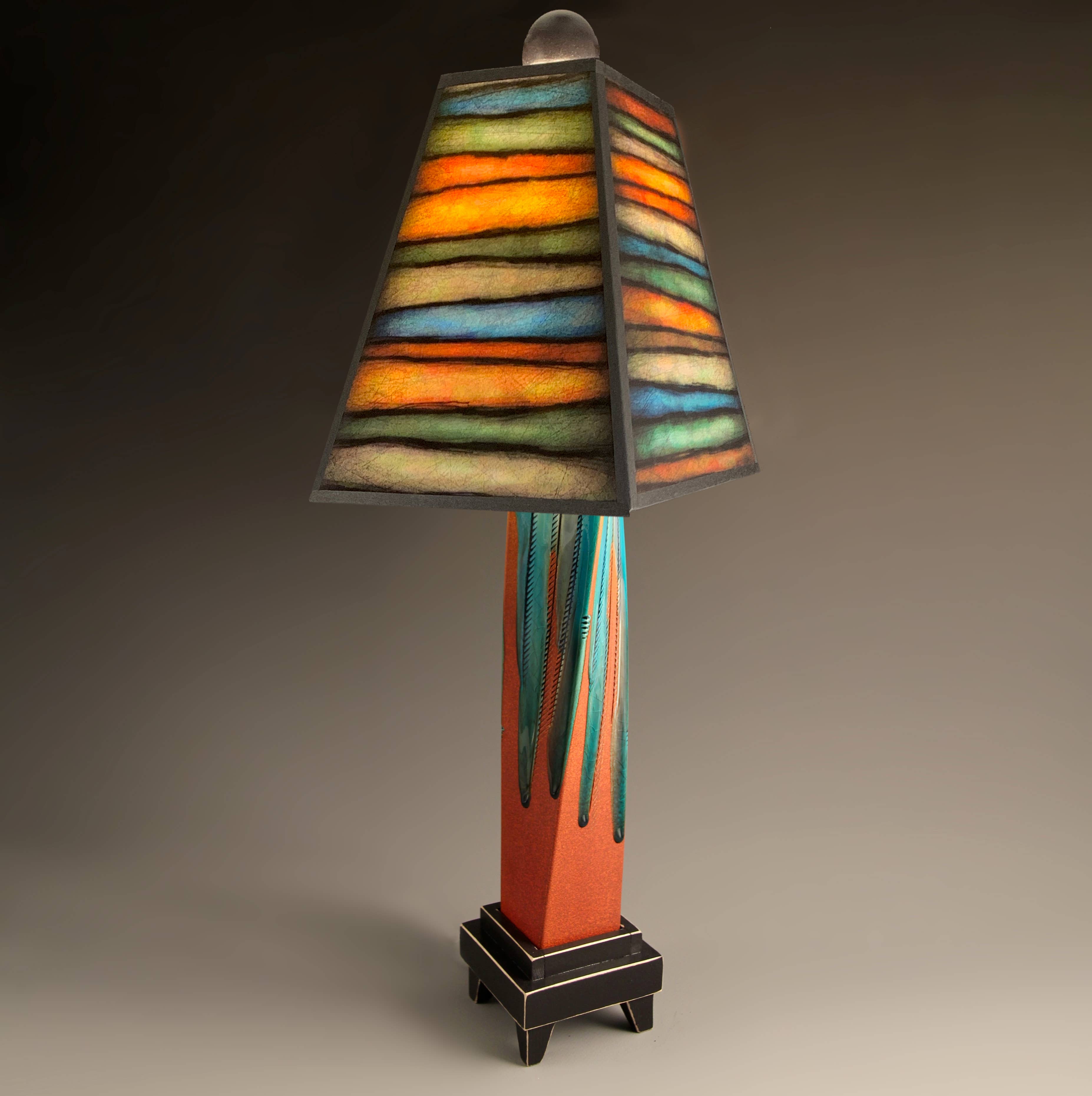 Macone Clay / Spooner Creek - Wholesale Accent/Desk Lamp - Q - Rough Stripes Lamp1